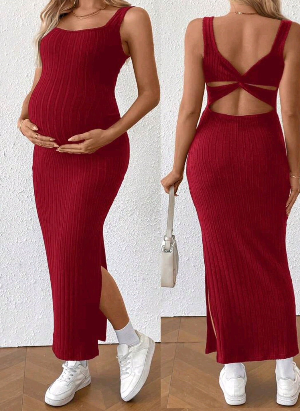Maternity Dress Burgundy