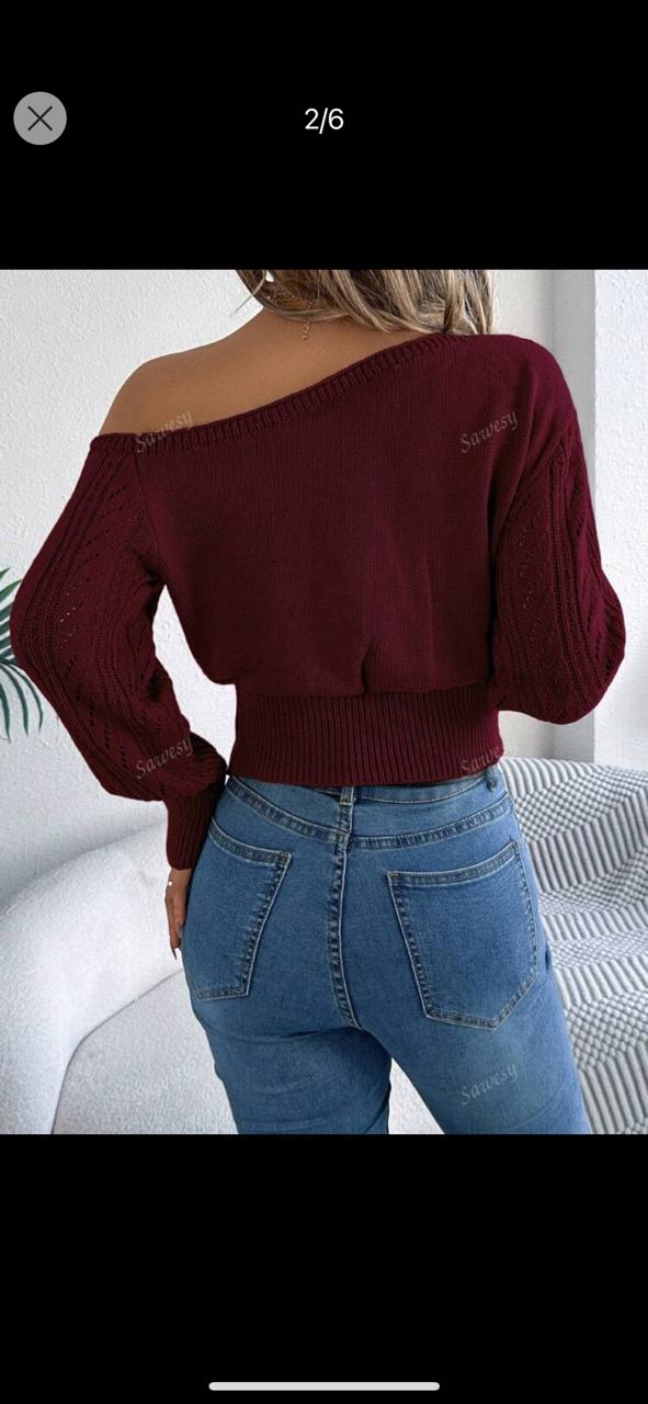 Burgundy Asymmetrical Knitted, Fall/Winter