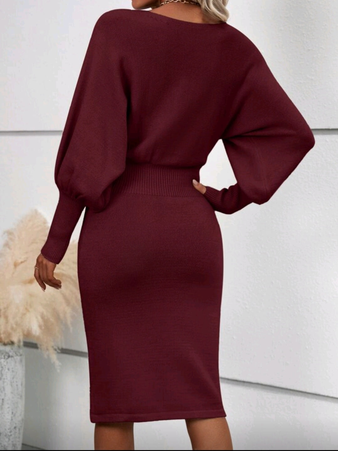 Sweater Dress, burgundy, fall winter